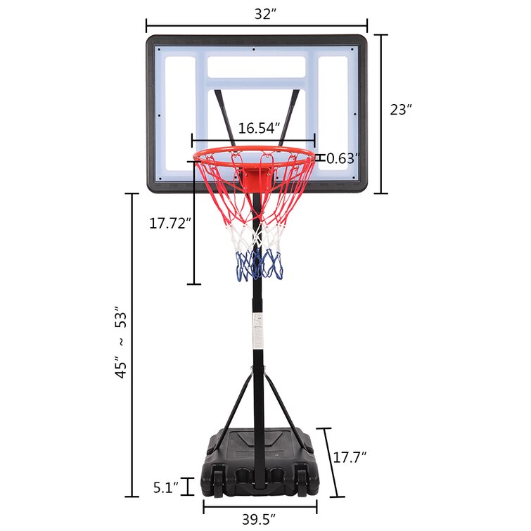 Full size store basketball hoop